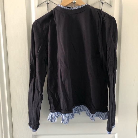 Oasis Fashion  Dark blue sweater with blouse detail Size L - Picture 2 of 12